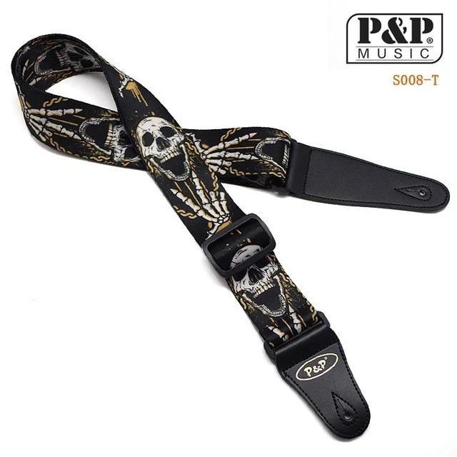 Cool Guitar Straps by P&P Music Guitar Straps Big River Hardware s008t white skull