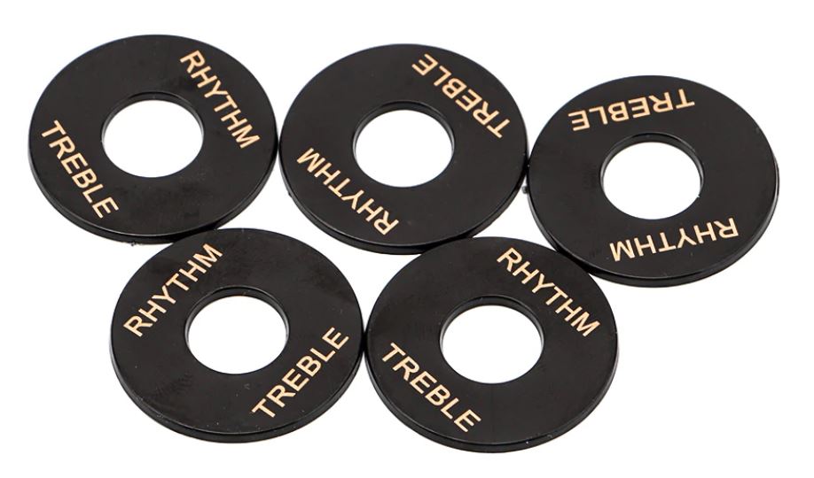 CreamBlack Cream/Gold LP Guitar Toggle Switch Washer Rhythm Treble Ring Plate for Les Paul Guitar Washer Big River Hardware Black