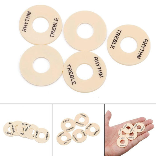 CreamBlack Cream/Gold LP Guitar Toggle Switch Washer Rhythm Treble Ring Plate for Les Paul Guitar Washer Big River Hardware Yellow