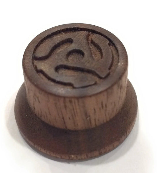 Custom Guitar Knobs - Strat Style Carved Wood- Walnut Guitar Control Knob Big River Hardware