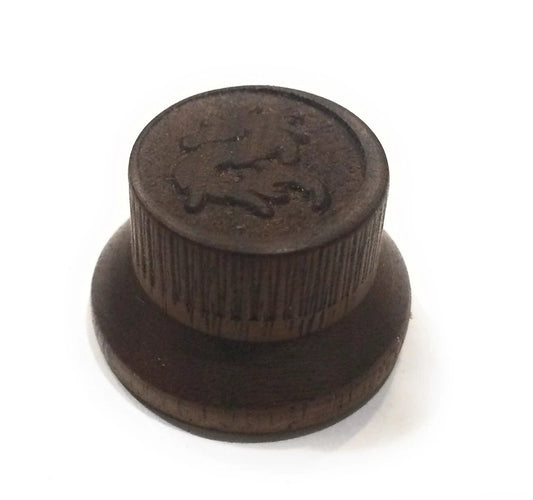 Custom Guitar Knobs - Strat Style Carved Wood- Walnut Guitar Control Knob Big River Hardware