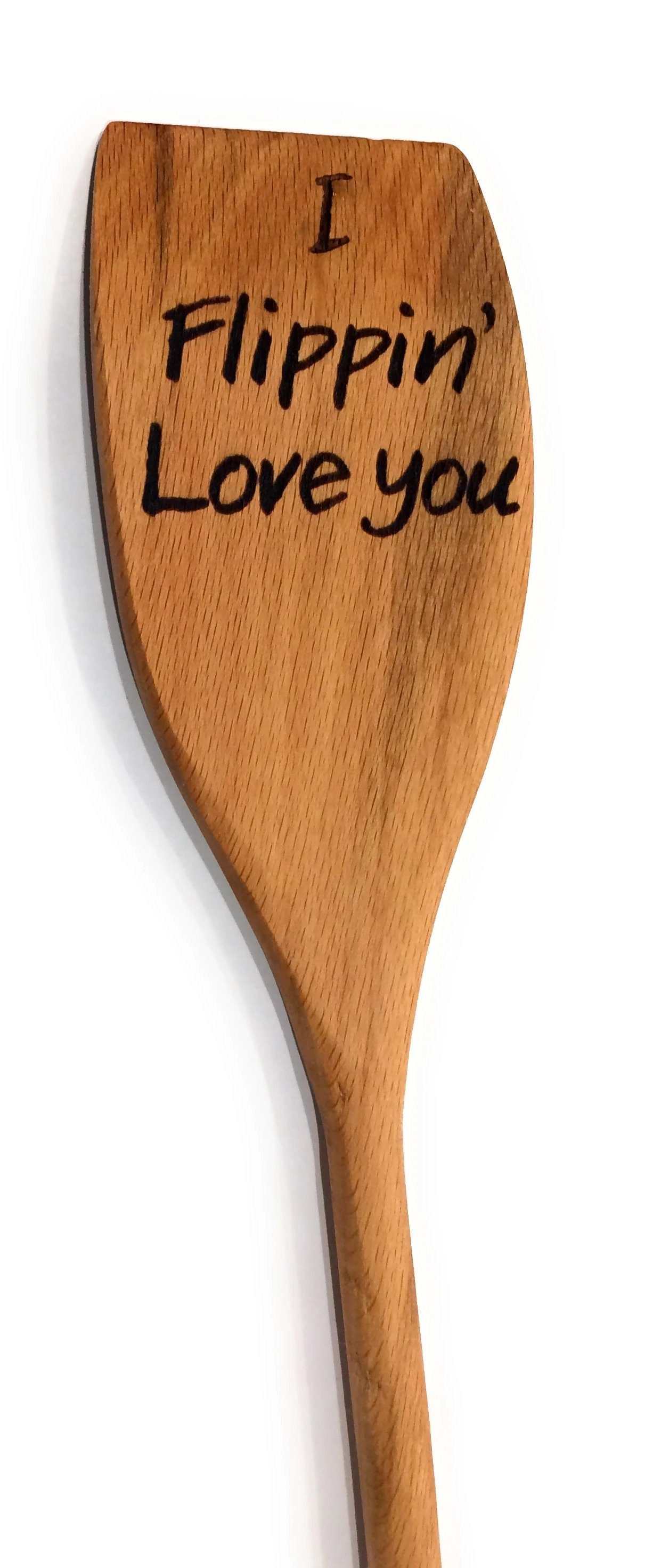 Custom Spatula - Engraved Wood "I Flippin' Love You" Spatula Big River Hardware