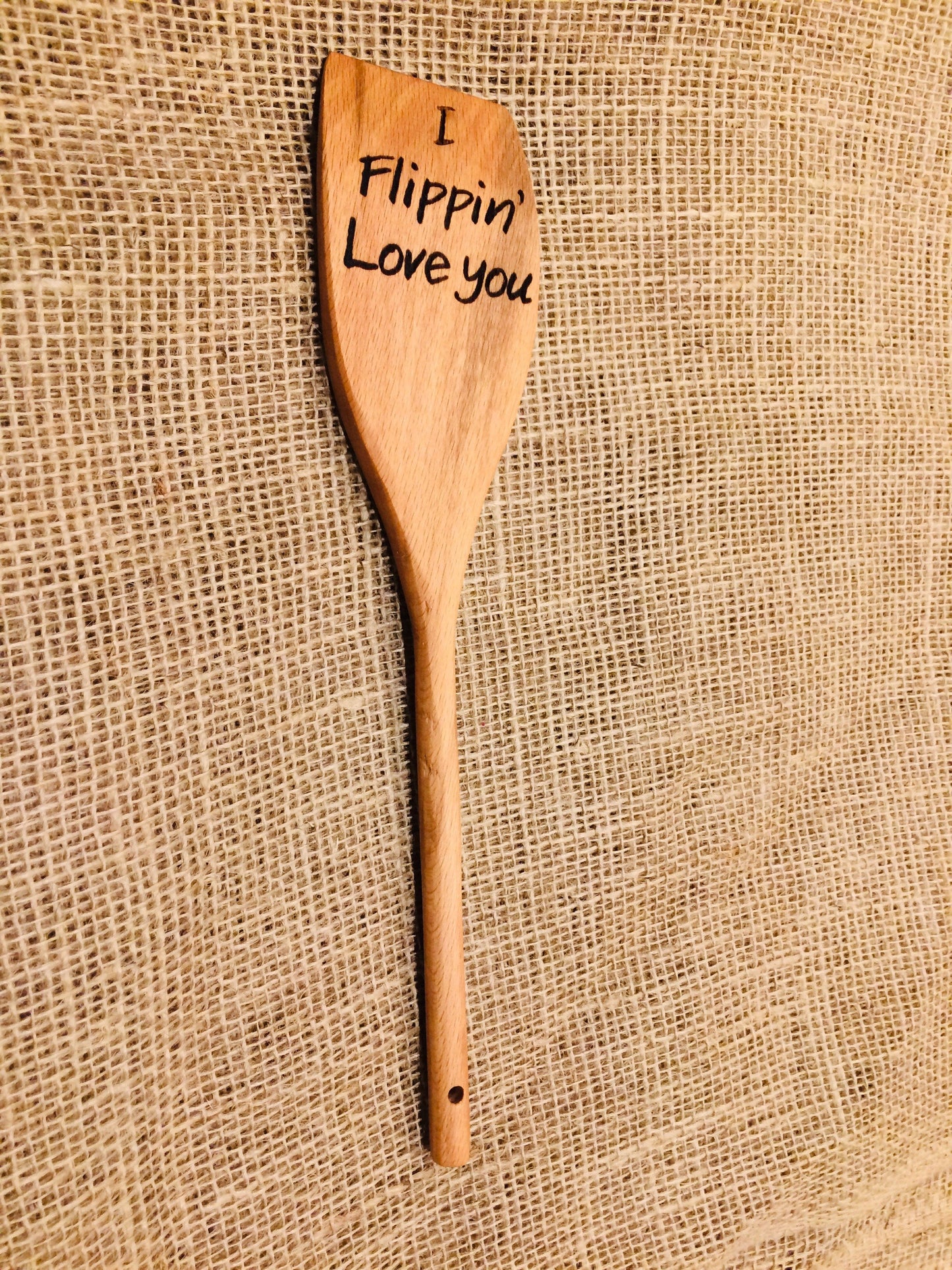 Custom Spatula - Engraved Wood "I Flippin' Love You" Spatula Big River Hardware