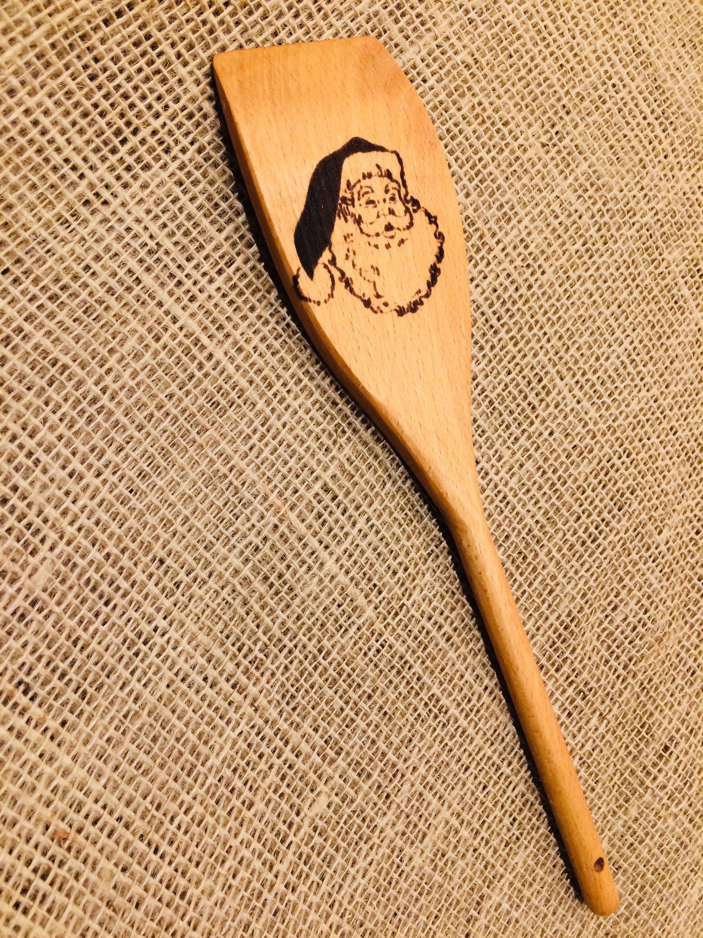 Custom Spatula - Engraved Wood "Santa" - Christmas Gift (1 spatula) Spatula Big River Hardware