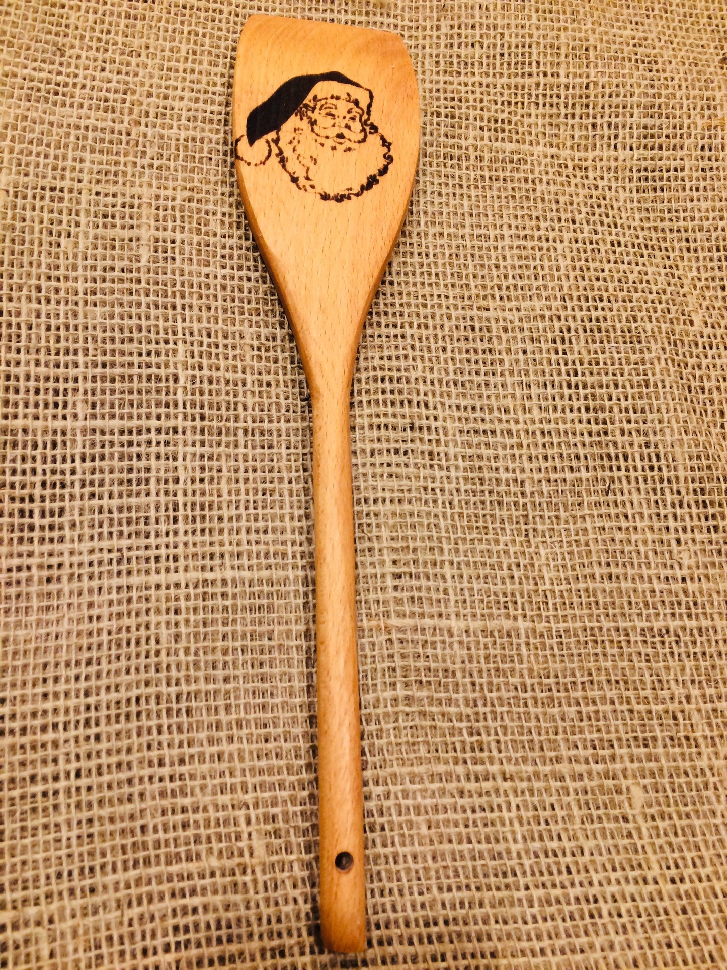 Custom Spatula - Engraved Wood "Santa" - Christmas Gift (1 spatula) Spatula Big River Hardware