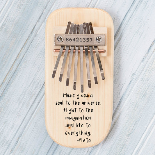 Plato Quote Engraved Thumb Piano