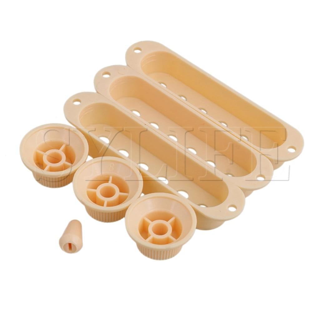 Durable 3 Pickup Cover 1 Volume 2 Tone Knobs Switch tip Guitar Parts Set Cream guitar parts Big River Hardware