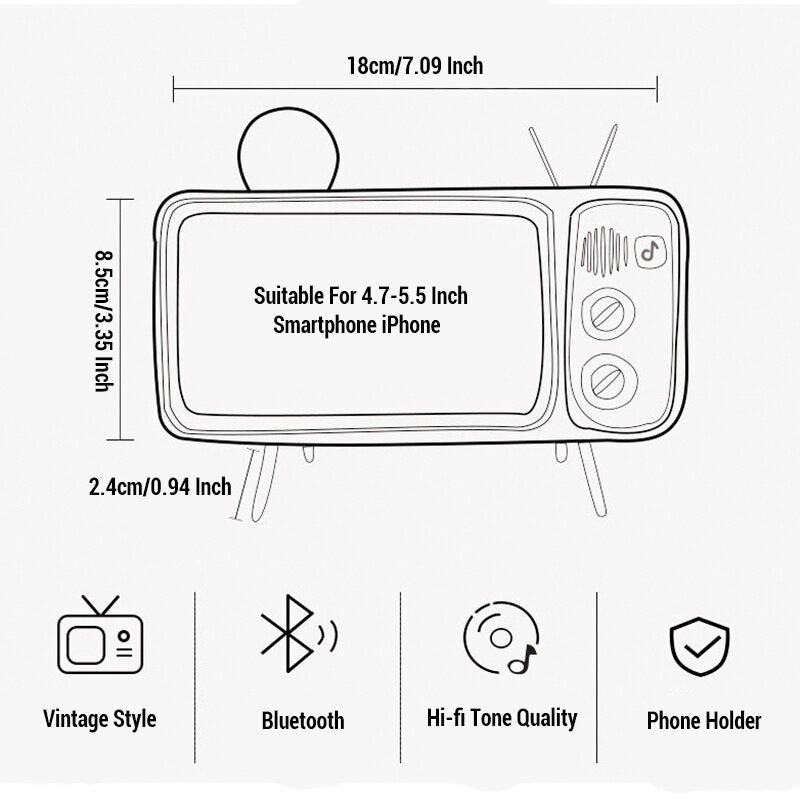 Retro TV Mobile Phone Holder Stand For iPhone 4.7-5.5 inch phone