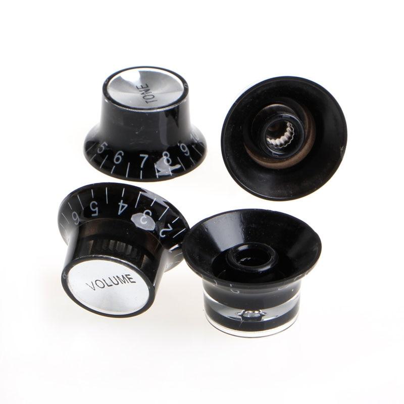 Guitar 2 Tone 2 VOLUME Control Knobs Silver Top Hat Bell For Gibson Les Paul SG guitar knobs Big River Hardware