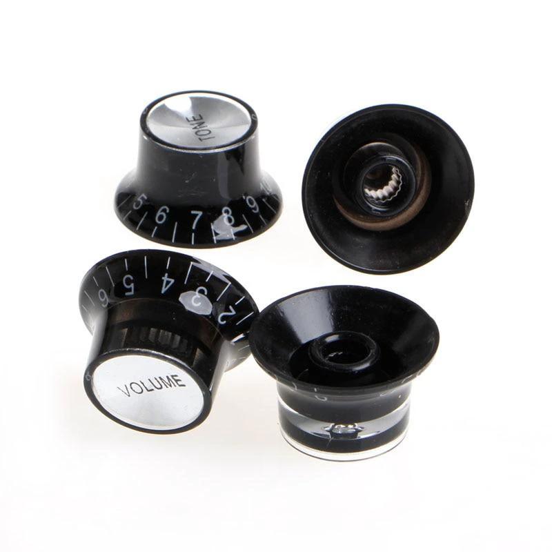 Guitar 2 Tone 2 VOLUME Control Knobs Silver Top Hat Bell For Gibson Les Paul SG guitar knobs Big River Hardware