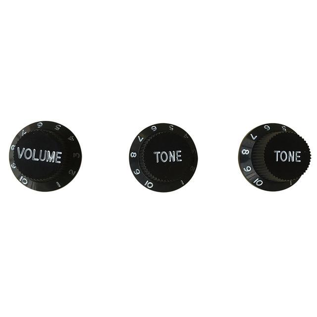 Guitar Vintage Plastic One Volume Two Tone Control Knobs for Fender ST Strat Stratocaster Guitar guitar knobs Big River Hardware black