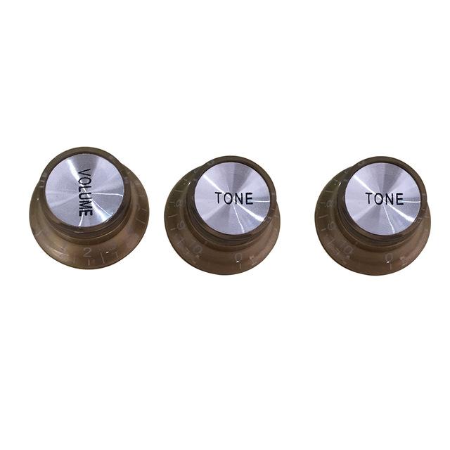 Guitar Vintage Plastic One Volume Two Tone Control Knobs for Fender ST Strat Stratocaster Guitar guitar knobs Big River Hardware Brown