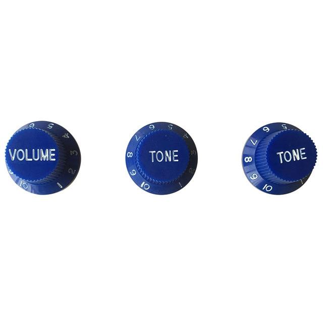 Guitar Vintage Plastic One Volume Two Tone Control Knobs for Fender ST Strat Stratocaster Guitar guitar knobs Big River Hardware Dark Blue
