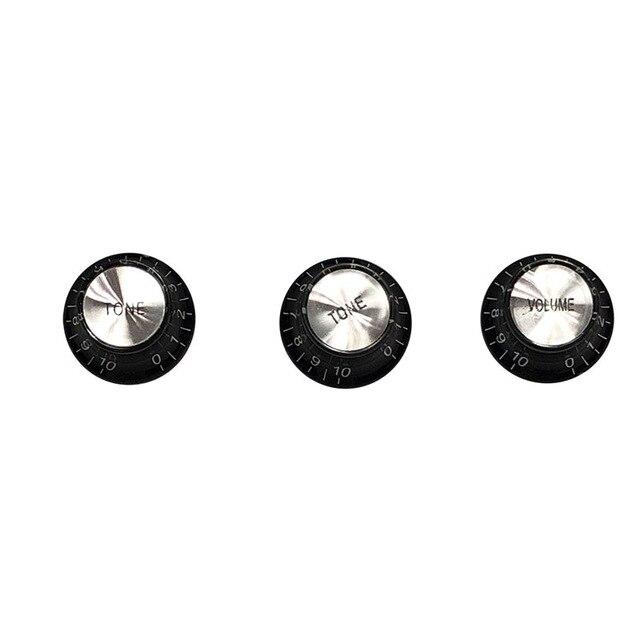Guitar Vintage Plastic One Volume Two Tone Control Knobs for Fender ST Strat Stratocaster Guitar guitar knobs Big River Hardware Metal Black