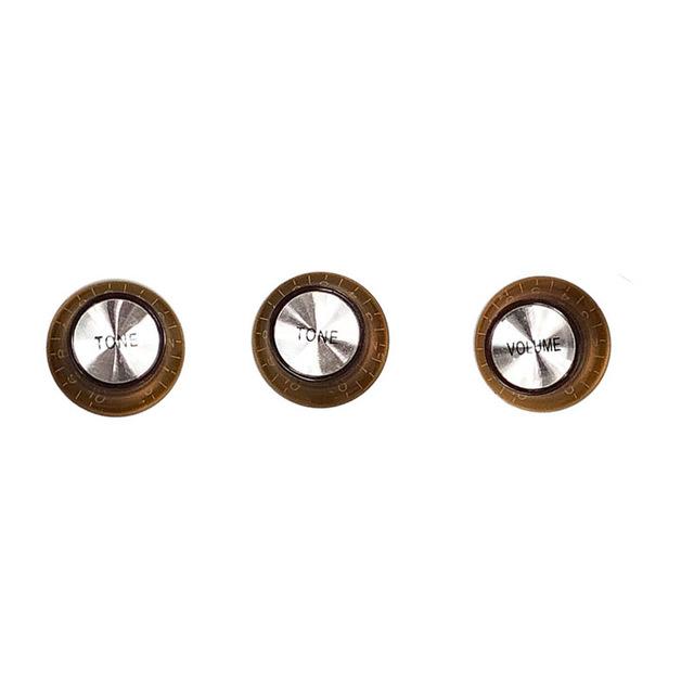 Guitar Vintage Plastic One Volume Two Tone Control Knobs for Fender ST Strat Stratocaster Guitar guitar knobs Big River Hardware Metal Coffee