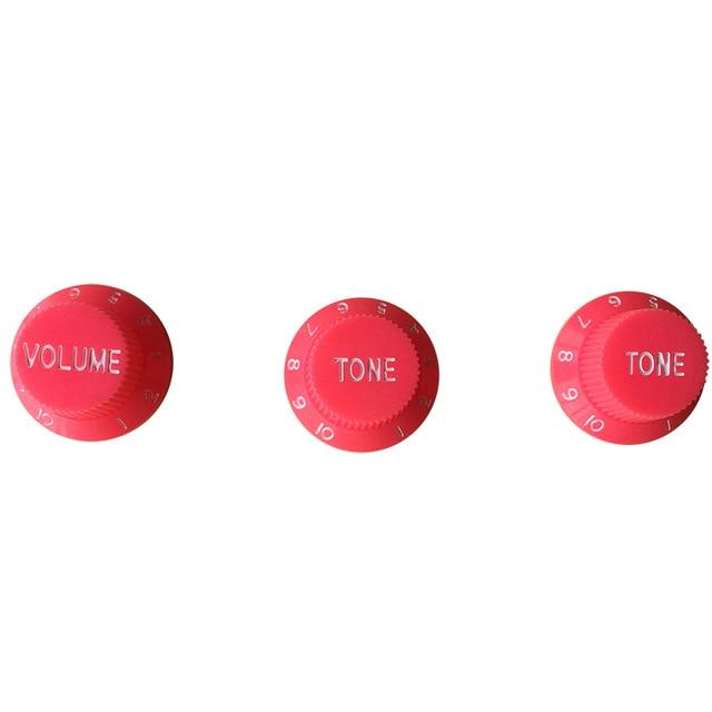 Guitar Vintage Plastic One Volume Two Tone Control Knobs for Fender ST Strat Stratocaster Guitar guitar knobs Big River Hardware Pink