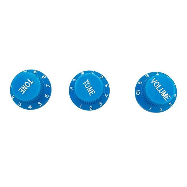 Guitar Vintage Plastic One Volume Two Tone Control Knobs for Fender ST Strat Stratocaster Guitar guitar knobs Big River Hardware Sky Blue