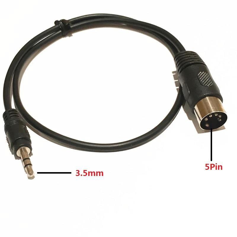 High Quality MIDI 5 Pin Din Plug To 3.5mm Stereo Jack Plug Audio Extension Cable 0.5m for Microphone Cable Big River Hardware