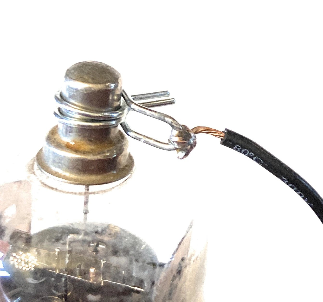 1/4" Metal Grid Cap w/ Lead - Tube Anode Plate Top- For Your Vintage Radio & Amp