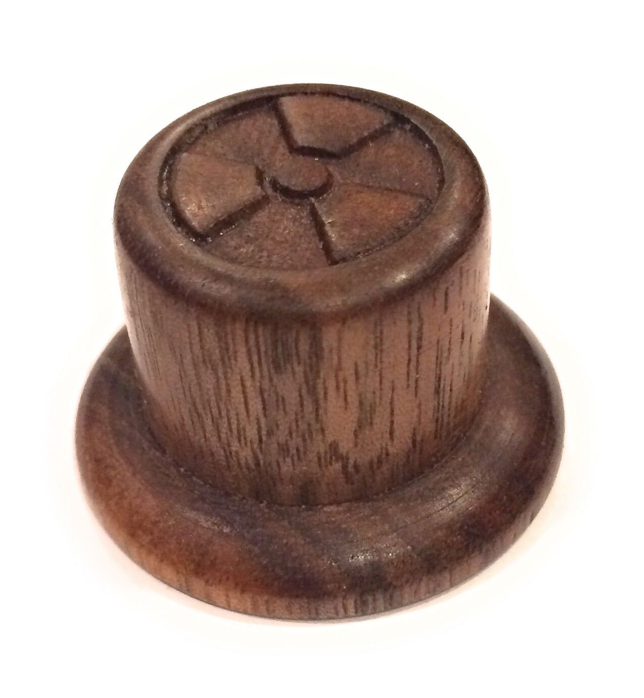 Walnut Wood Radio Active Knob - Antique Radio Repair