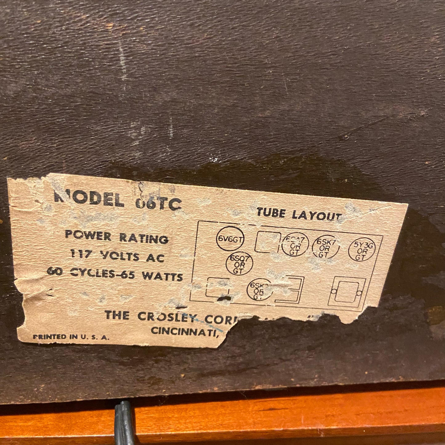1946 Crosley Model 66TC Mid Century Radio.