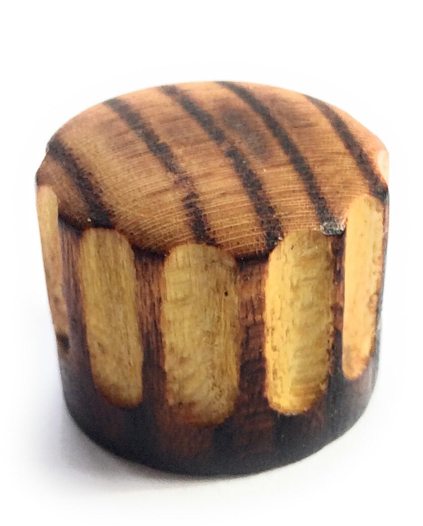 Set of 2 Tele Style Wood Barrel Custom Guitar Knobs
