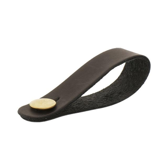 Leather Guitar Strap Holder Button Safe Lock - Multi Colors Available strap holder Big River Hardware Black