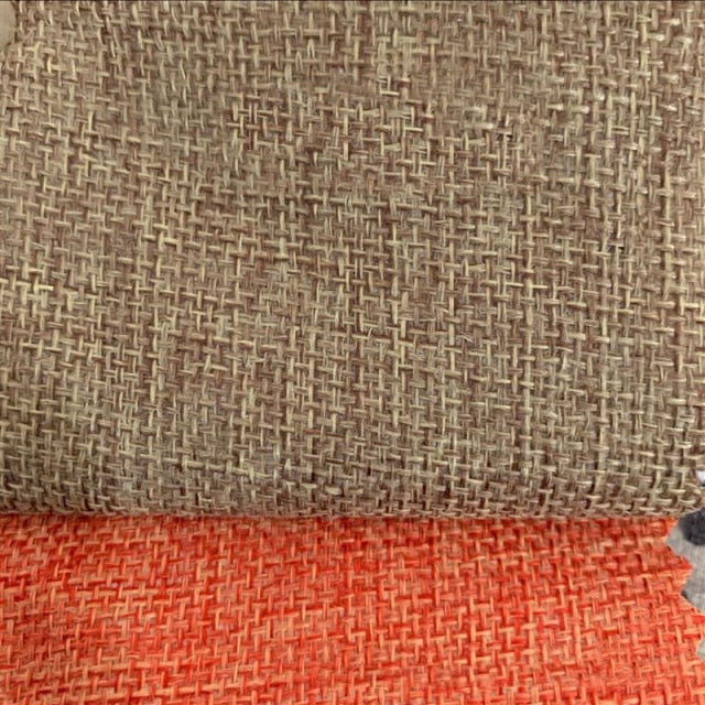 Brown vintage-style speaker cloth – thick linen burlap fabric for speaker grille restoration, offering acoustic transparency and a classic retro look.