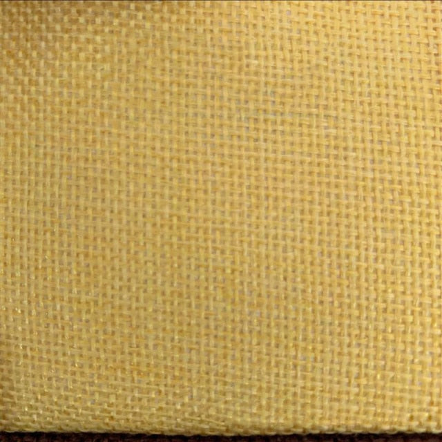Yellow vintage-style speaker cloth – thick linen burlap fabric for speaker grille restoration, offering acoustic transparency and a classic retro look