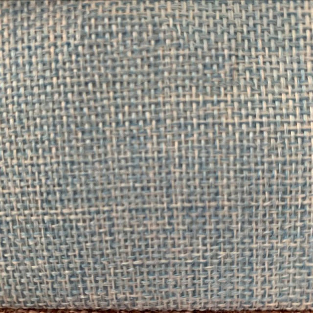 Baby blue vintage-style speaker cloth – thick linen burlap fabric for speaker grille restoration, offering acoustic transparency and a classic retro look