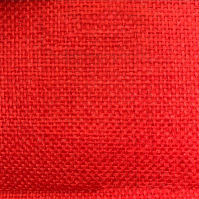 Red vintage-style speaker cloth – thick linen burlap fabric for speaker grille restoration, offering acoustic transparency and a classic retro look