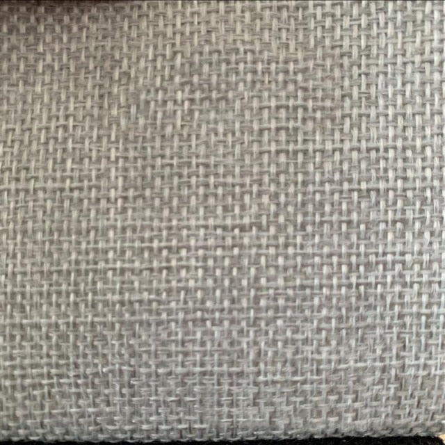 Gray vintage-style speaker cloth – thick linen burlap fabric for speaker grille restoration, offering acoustic transparency and a classic retro look