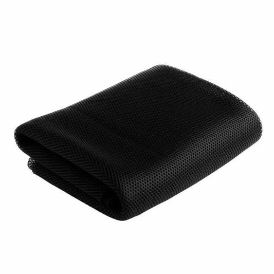 Black Premium speaker mesh fabric – acoustically transparent grille cloth for large speakers, stage setups, and KTV boxes with dust protection.