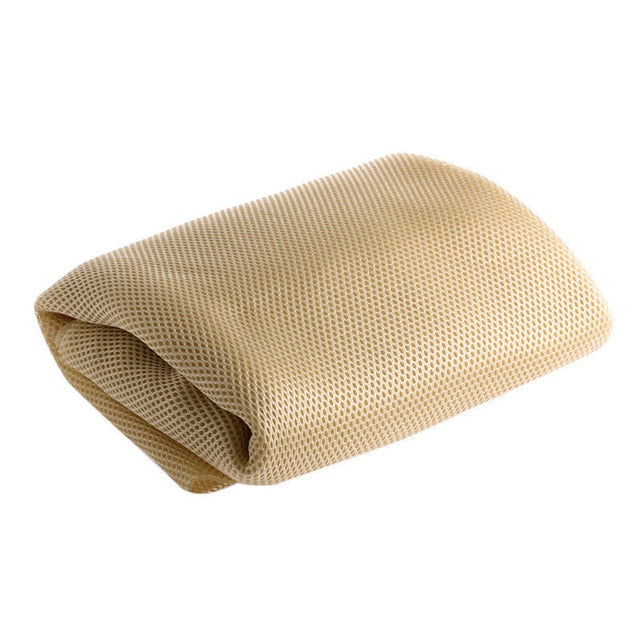 tan Premium speaker mesh fabric – acoustically transparent grille cloth for large speakers, stage setups, and KTV boxes with dust protection.