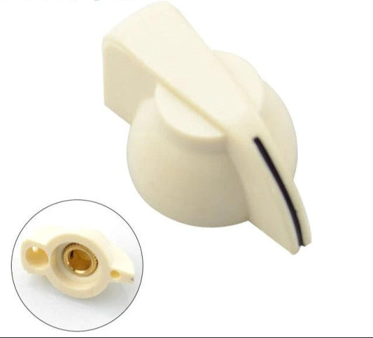 Ivory Chicken head knob for guitar amplifier or electric guitar, vintage-style plastic control knob with 6.35mm shaft hole and set screw for secure fit