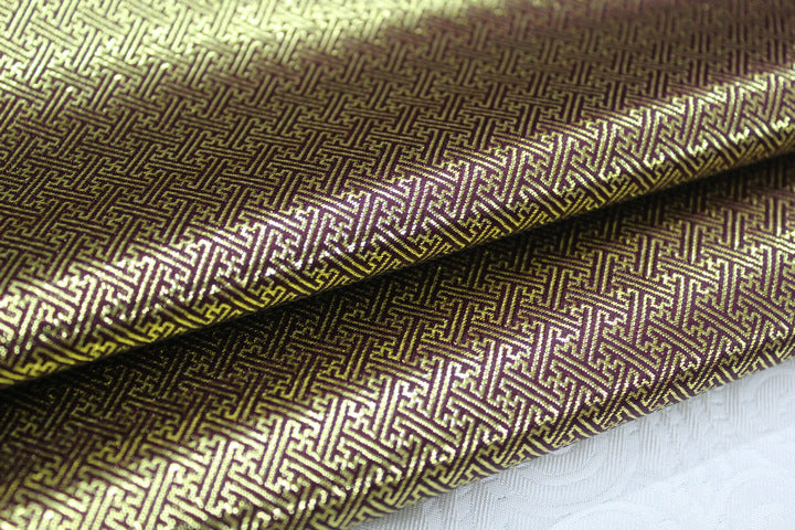 Metallic Speaker Grill Cloth Gold , Red