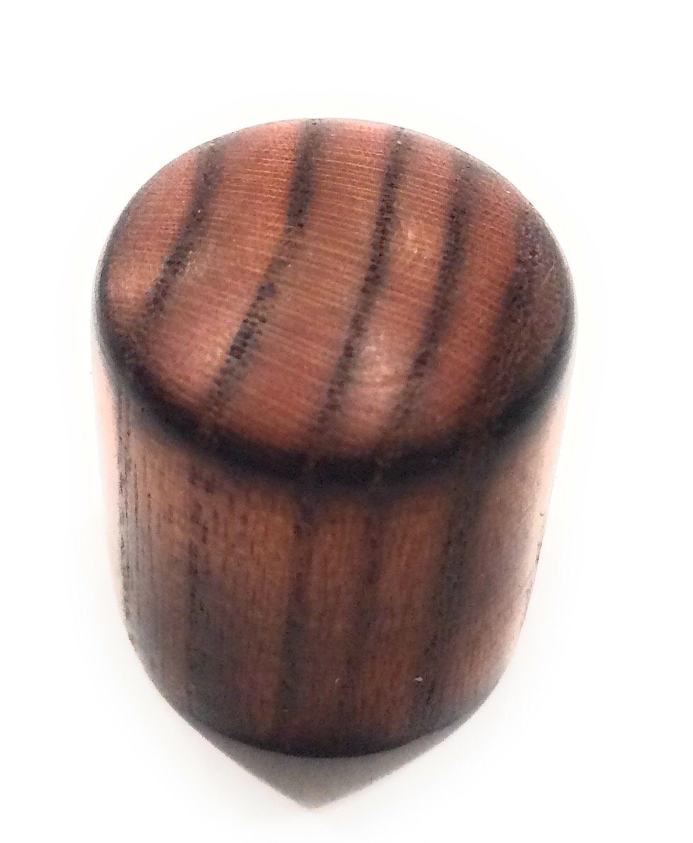 Set of 2 Tele Style Wood Barrel Custom Guitar Knobs Guitar Control Knob Big River Hardware Blackened Osage Orange - Natural