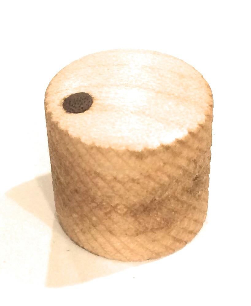 Set of 2 Tele Style Wood Barrel Custom Guitar Knobs Guitar Control Knob Big River Hardware Knurled Maple Wood with Walnut Dot