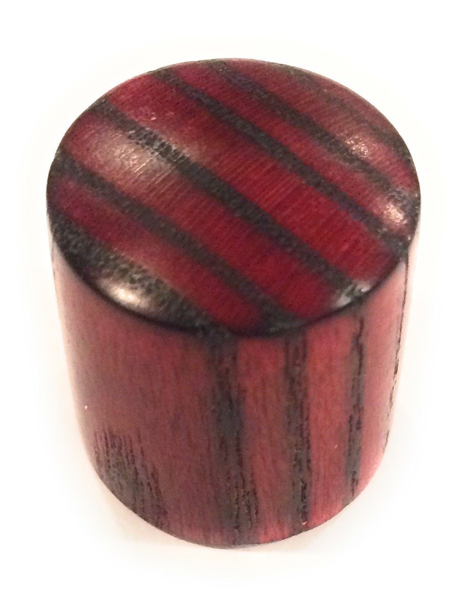 Set of 2 Tele Style Wood Barrel Custom Guitar Knobs Guitar Control Knob Big River Hardware Zebra Osage Orange - Red