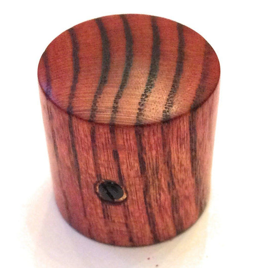 Set of 2 Tele Style Wood Barrel Custom Guitar Knobs Guitar Control Knob Big River Hardware Zebra Osage Orange - Red with 1/4" hole & Set Screw