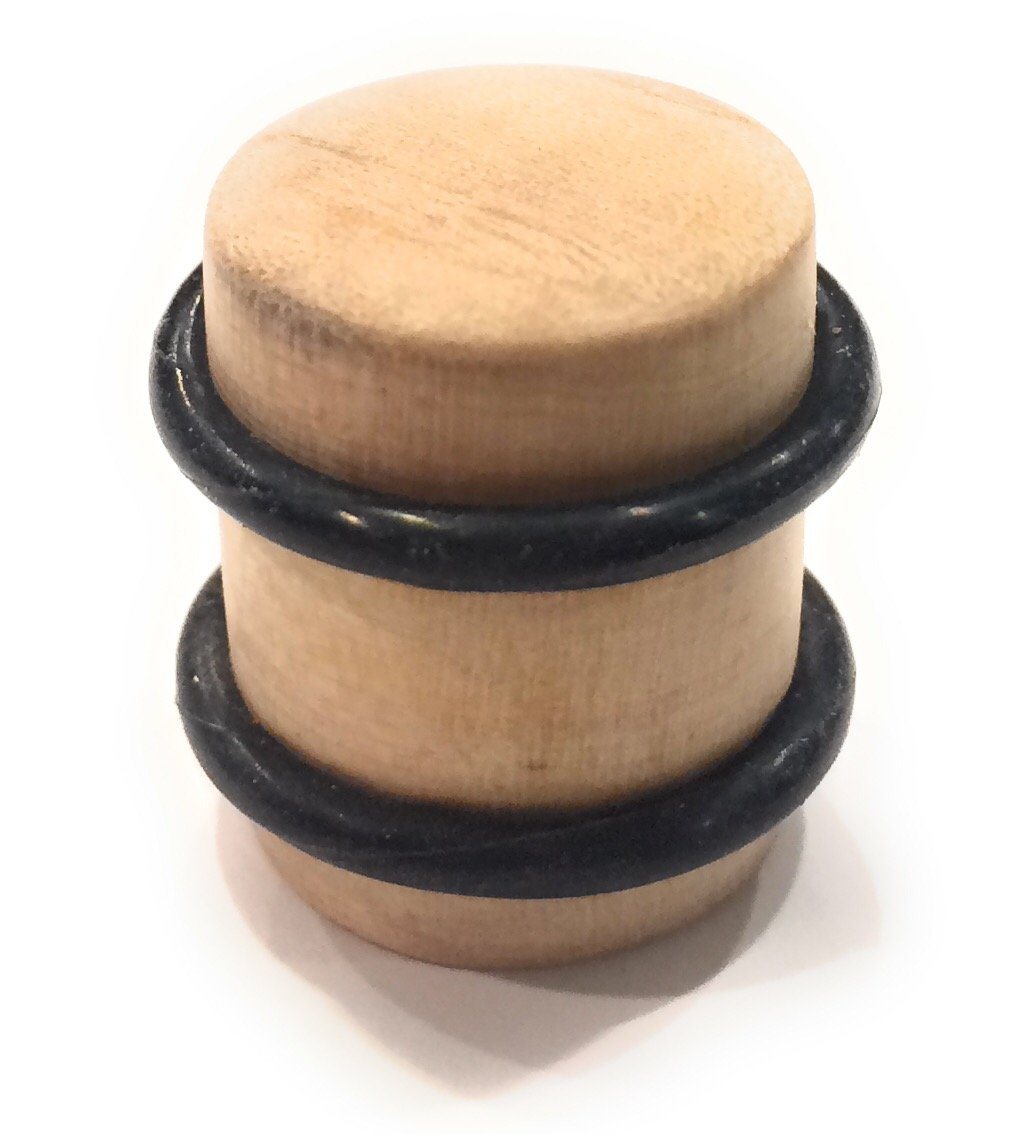 Set of 2 Tele Style Wood Barrel Custom Guitar Knobs with Rubber Grippers Guitar Control Knob Big River Hardware Maple Wood Grip