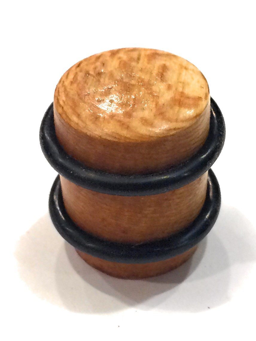 Set of 2 Tele Style Wood Barrel Custom Guitar Knobs with Rubber Grippers Guitar Control Knob Big River Hardware Sycamore Wood Grip