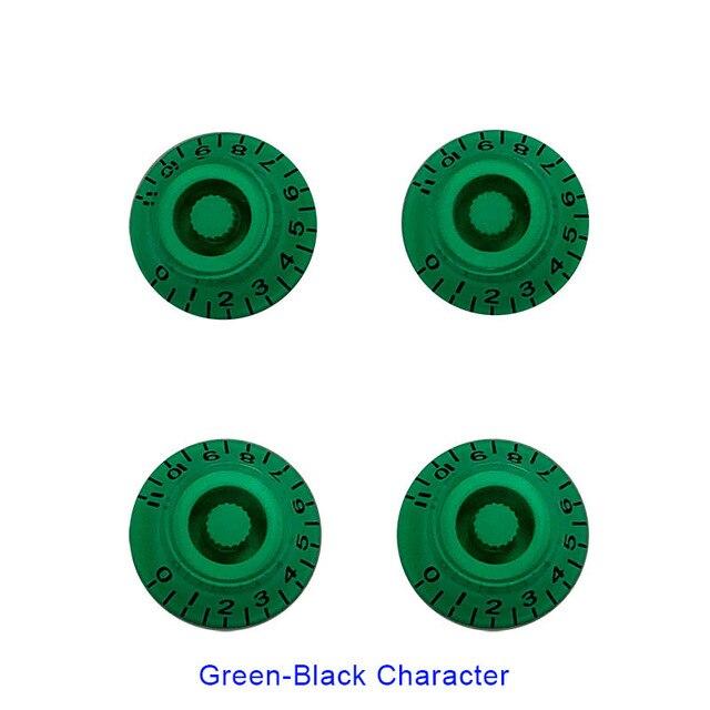 Speed Volume Tone Control Knobs guitar knobs Big River Hardware Green-blackcharacter