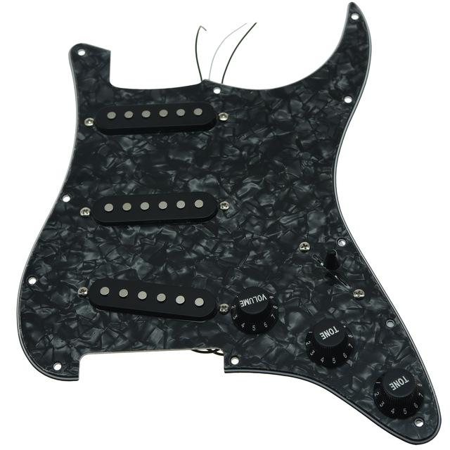 Strat Pickguard Custom Strat Pickguard Custom Big River Hardware Black Pearl-BK