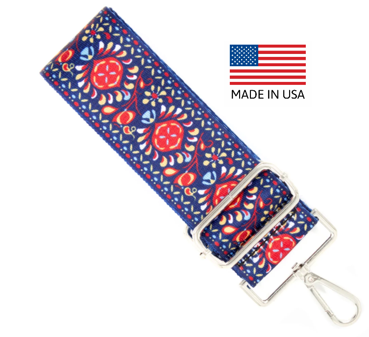 Guitar Strap | Handbag Strap | Blue & Orange Retro