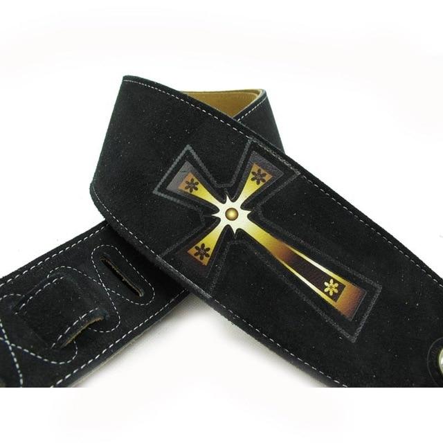 Two layer Leather Guitar Cross Strap High Quality Strap Guitar Strap Big River Hardware Black