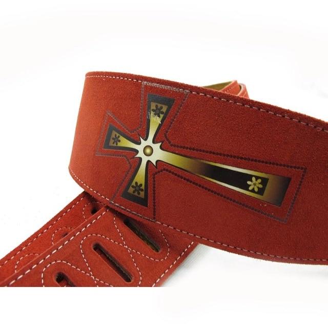 Two layer Leather Guitar Cross Strap High Quality Strap Guitar Strap Big River Hardware Red