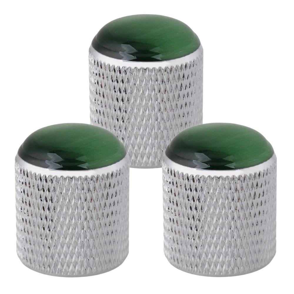 Unique Guitar Knobs - Green Glass Gem - 3 pcs - Free Shipping Guitar Control Knob Big River Hardware