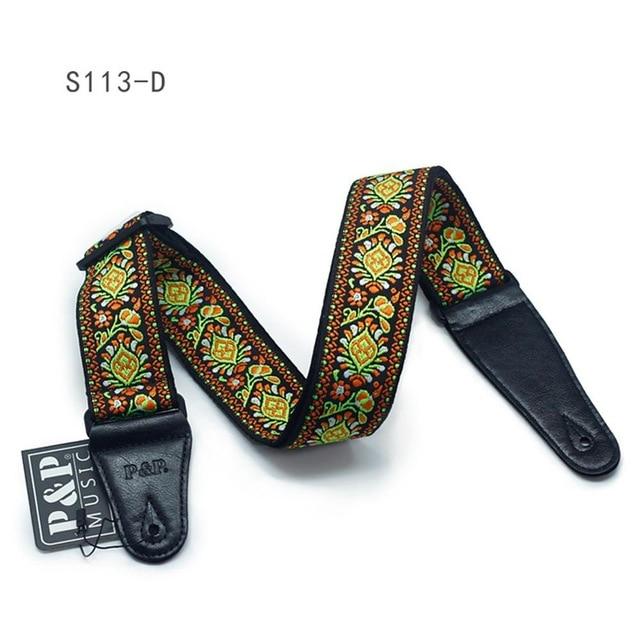 Vintage Guitar Strap - Embroidered Guitar Strap Big River Hardware Green