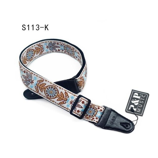 Vintage Guitar Strap - Embroidered Guitar Strap Big River Hardware Plum